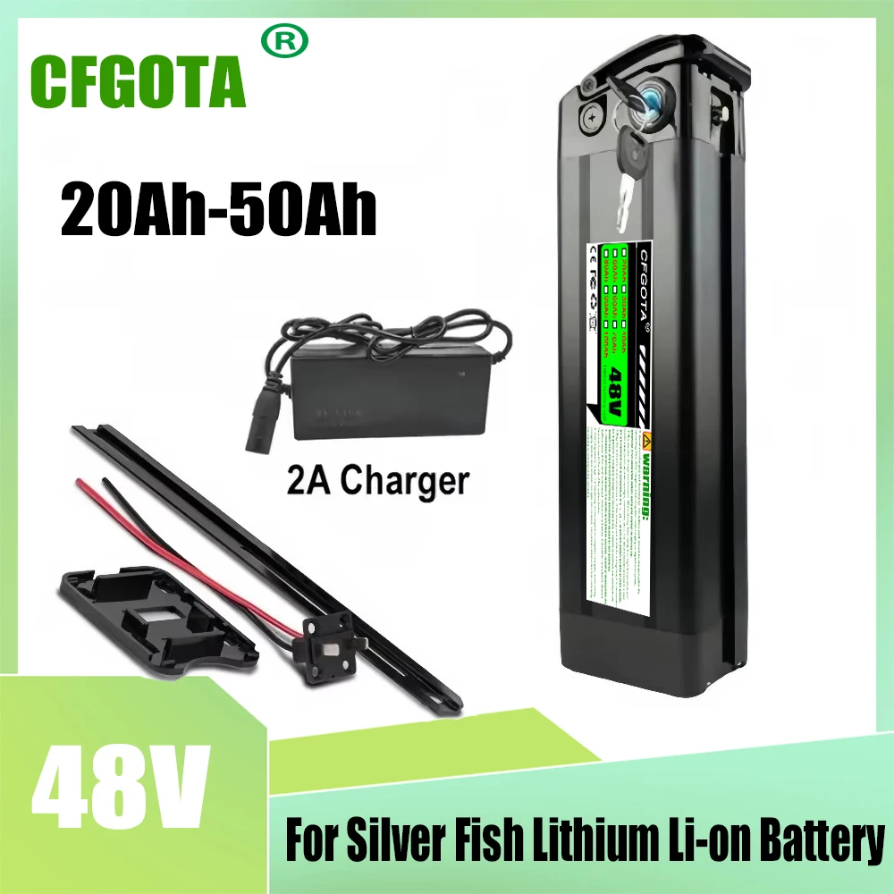 

Air freight, 48V 50Ah lithium battery pack, suitable for Silver Fish 250W-1000W motors, built-in BMS protection
