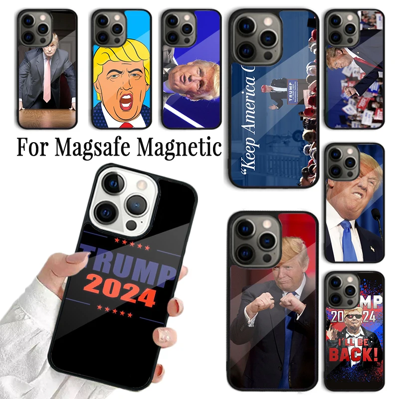 Usa Republican President Donald Trump Phone Case For iPhone 16 15 14 Plus 13 12 11 Pro Max XS Max MIni Wireless magnetic Cover