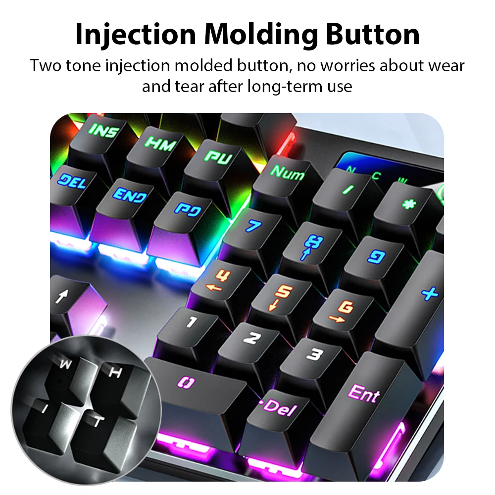 Wired Mechanical Keyboard Office Gaming Keyboard 104 Full Keys RGB Backlit Computer PC Laptop Gamer Keyboard For Windows and IOS