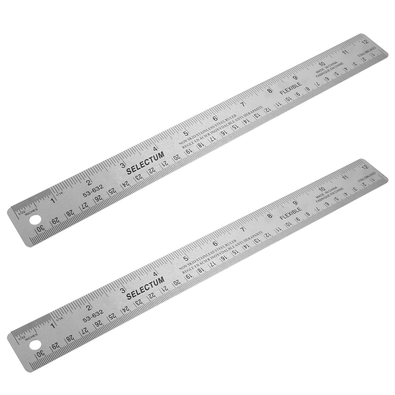 2 Pcs Cork Stainless Steel Ruler Pattern Measuring Corked Rulers for Engineering Precision Student