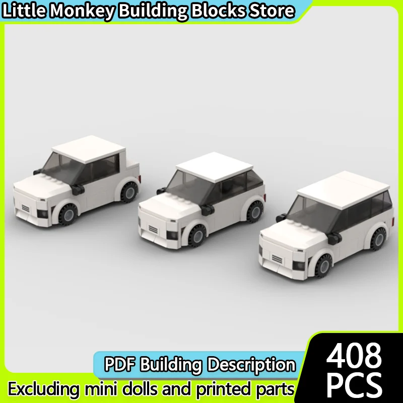 

City Car Model MOC Building Bricks Small White Sedan Modular Technology Children Holiday Gifts Assemble Toys Suit