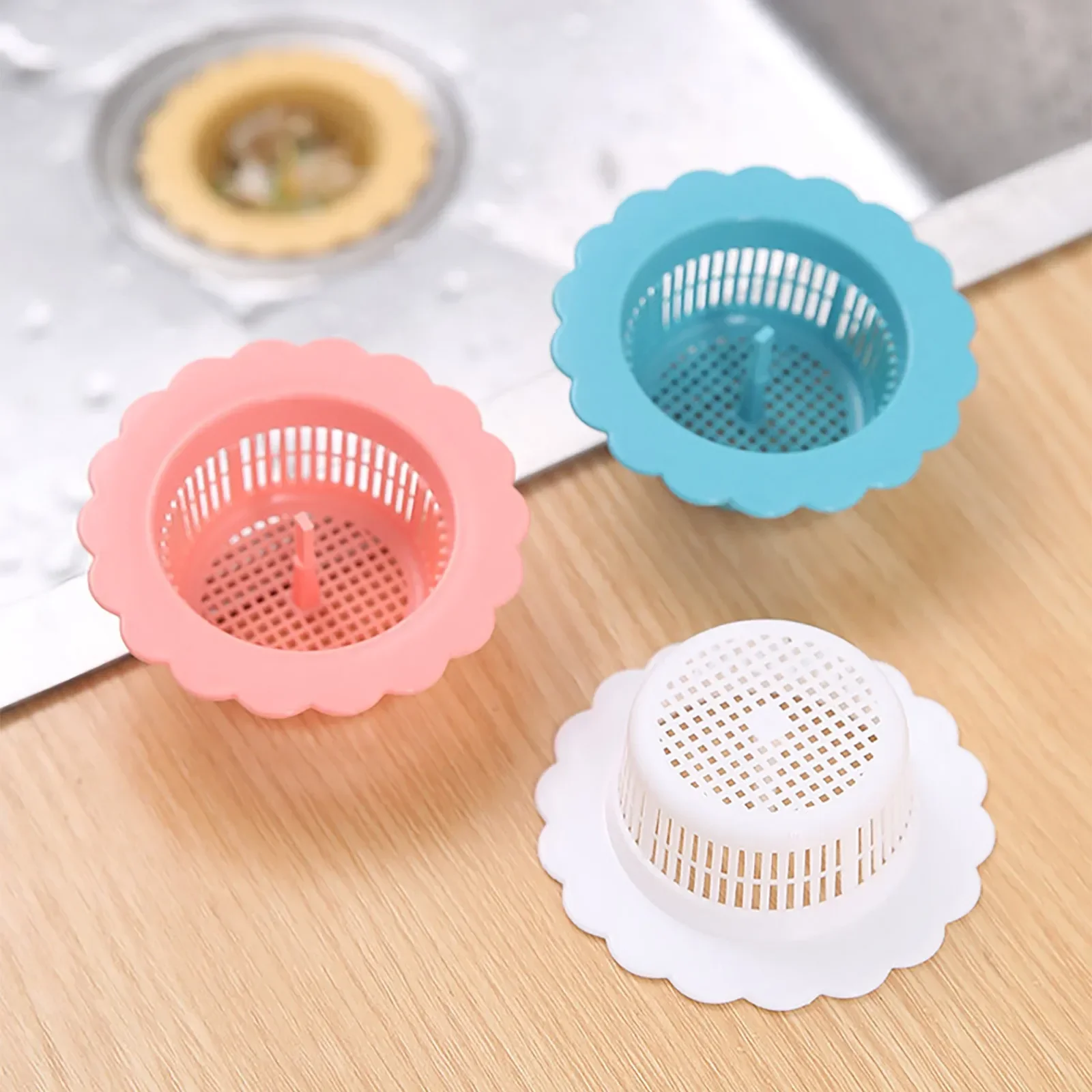 Red Drains Sieve Kitchen Sink Strainer Anti Blocking Remaining Food Filter Basket Sink Drains Strainer for Pool Bathroom Toilet