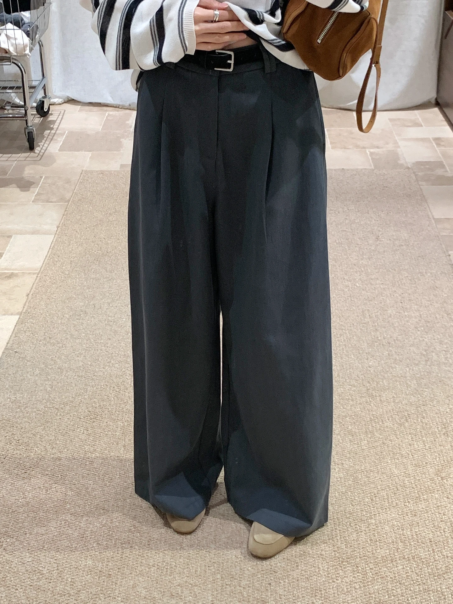 

Женские широкие брюки Deep ey с поясом, струящиеся, с высокой талией, свободного кроя, повседневные, в корейском стиле, осенняя новинка