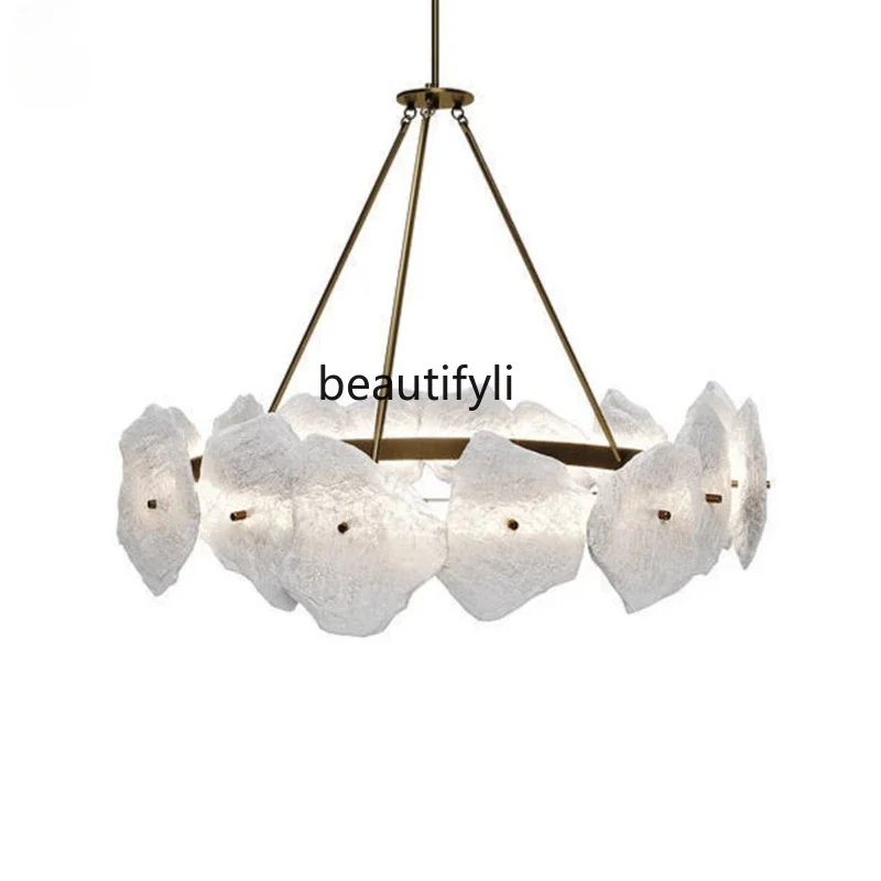 

Australian Modern Simple and Light Luxury Vintage Villa Living Room Natural Marble Chandelier home decoration accessories