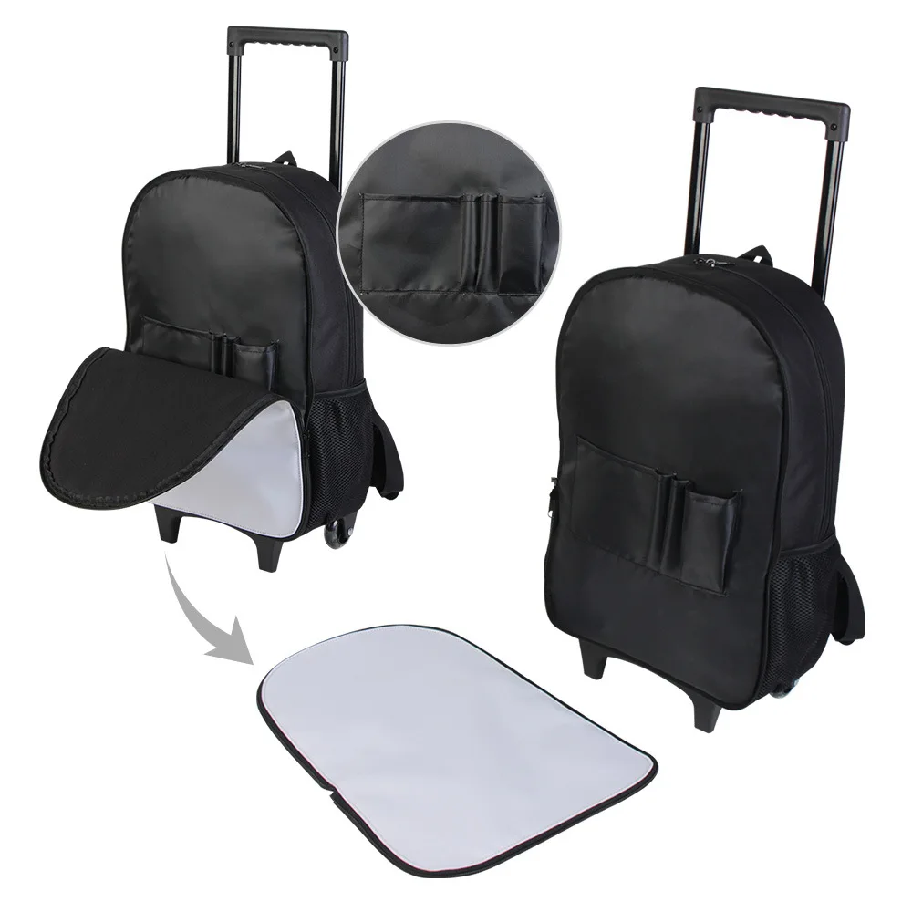 Sac d'École Portable à Roulettes, Sacs de Rangement de Voyage pour Impression par Transfert de Chaleur