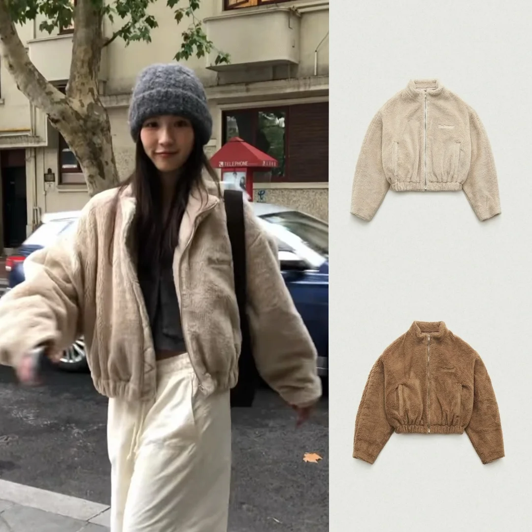 معطف TheBarnet Winter 2025 ort لامب فرو جايت بياقة واقفة من الجلد والفراء للنساء ملابس خارجية #1