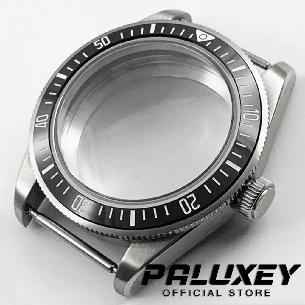 39 مللي متر الفضة الأسود ارتفع الذهب القبة الياقوت ساعة كريستال حافظة من الفولاذ المقاوم للصدأ صالح NH34 NH35 NH36 PT5000 ETA 2824 حركة