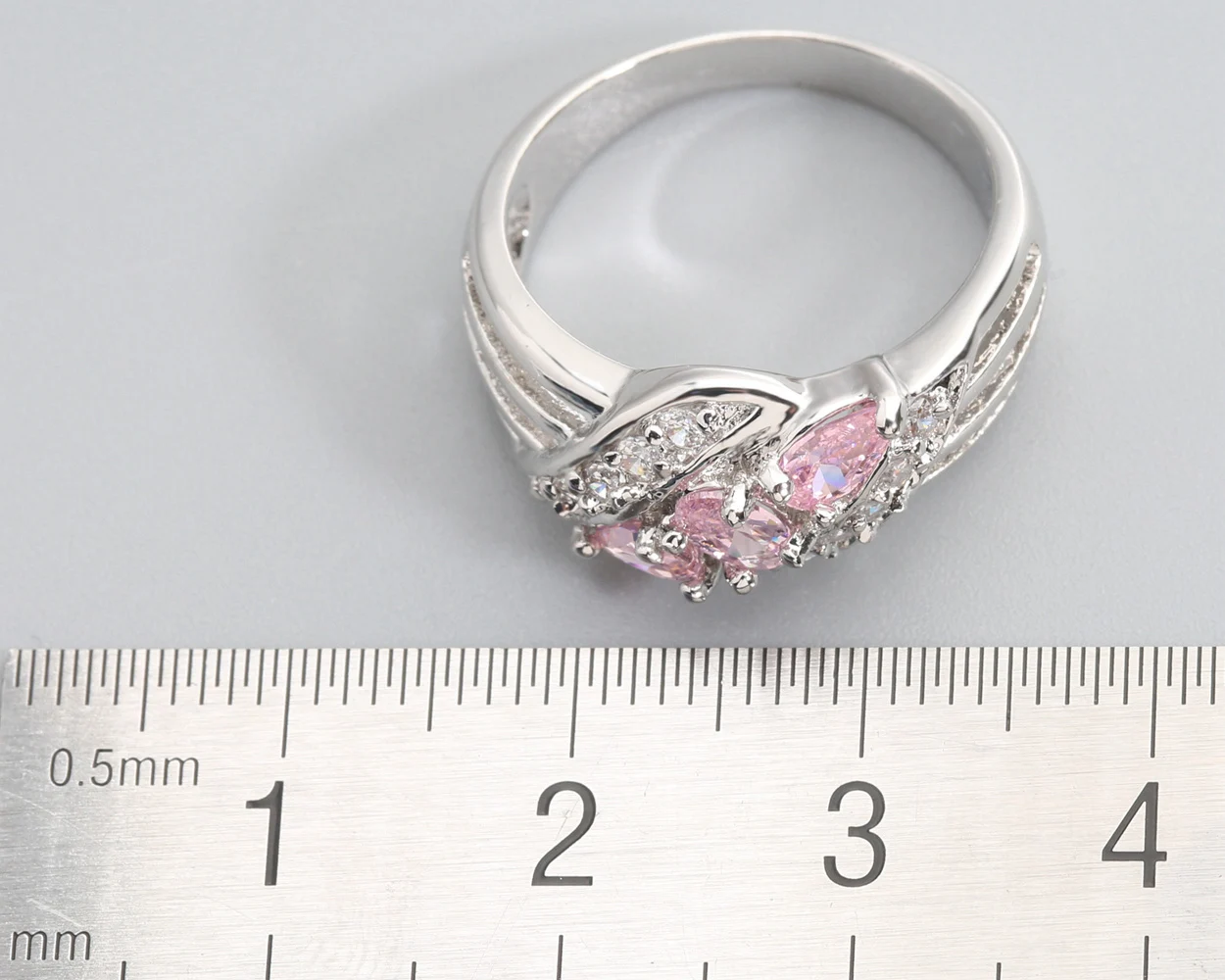 3*5mm Pink Kunzite6  925 Sterling Silver Ring Q1082-F