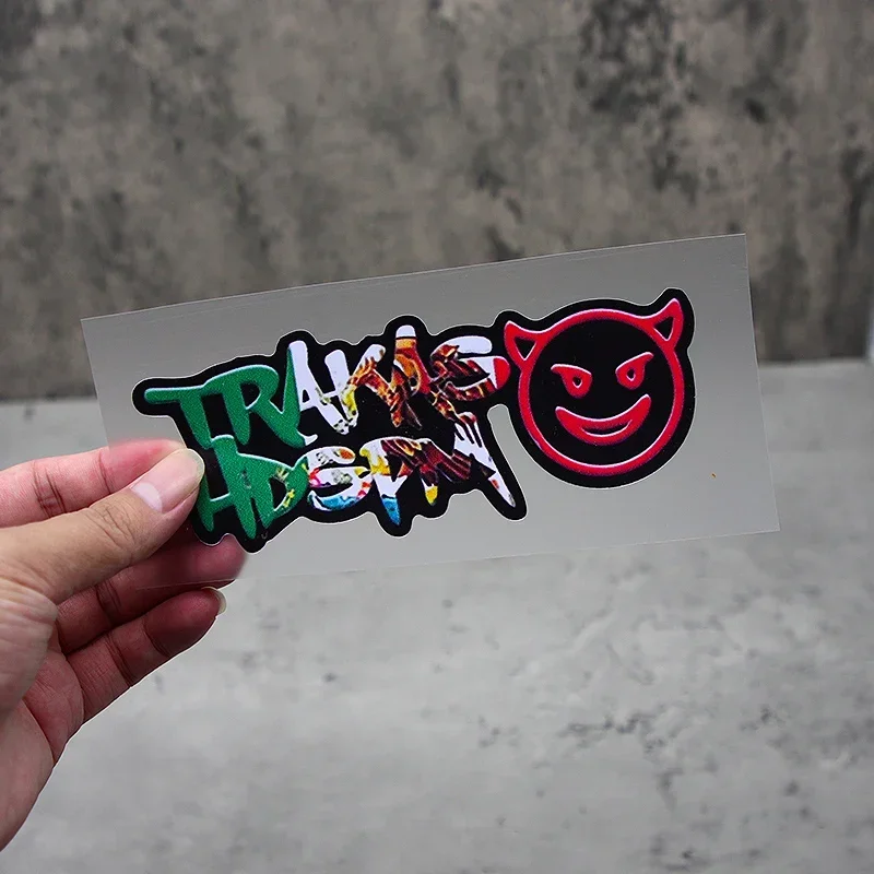قطعة واحدة من ملصق Airgy Graffiti Auto Moto، ملصق تصميم Devil Emoji لدراجة نارية السيارة، ملحق التخصيص الخارجي