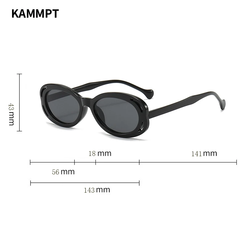 KAMMPT Vintage Oval Sunglasses Women Stylish Retro Gradient Eyewear Trendy Luxury Brand Designer UV400 Sun Shades for Party