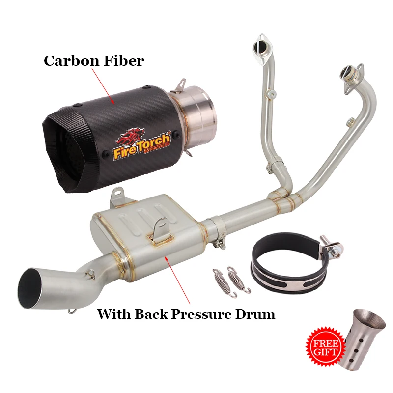 Slip On For CYCLONE SR400GS RC401 For ZONSEN RC401 2022 2023 Full Motorcycle Exhaust System 51mm Front Link Pipe With Muffler