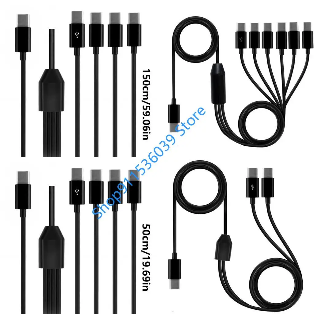 USB C Splitter Cable Multi USB C to USB C Cable 2/4/6 Type C Male Charger Cable for Android Samsung Tablet and TypeC Device