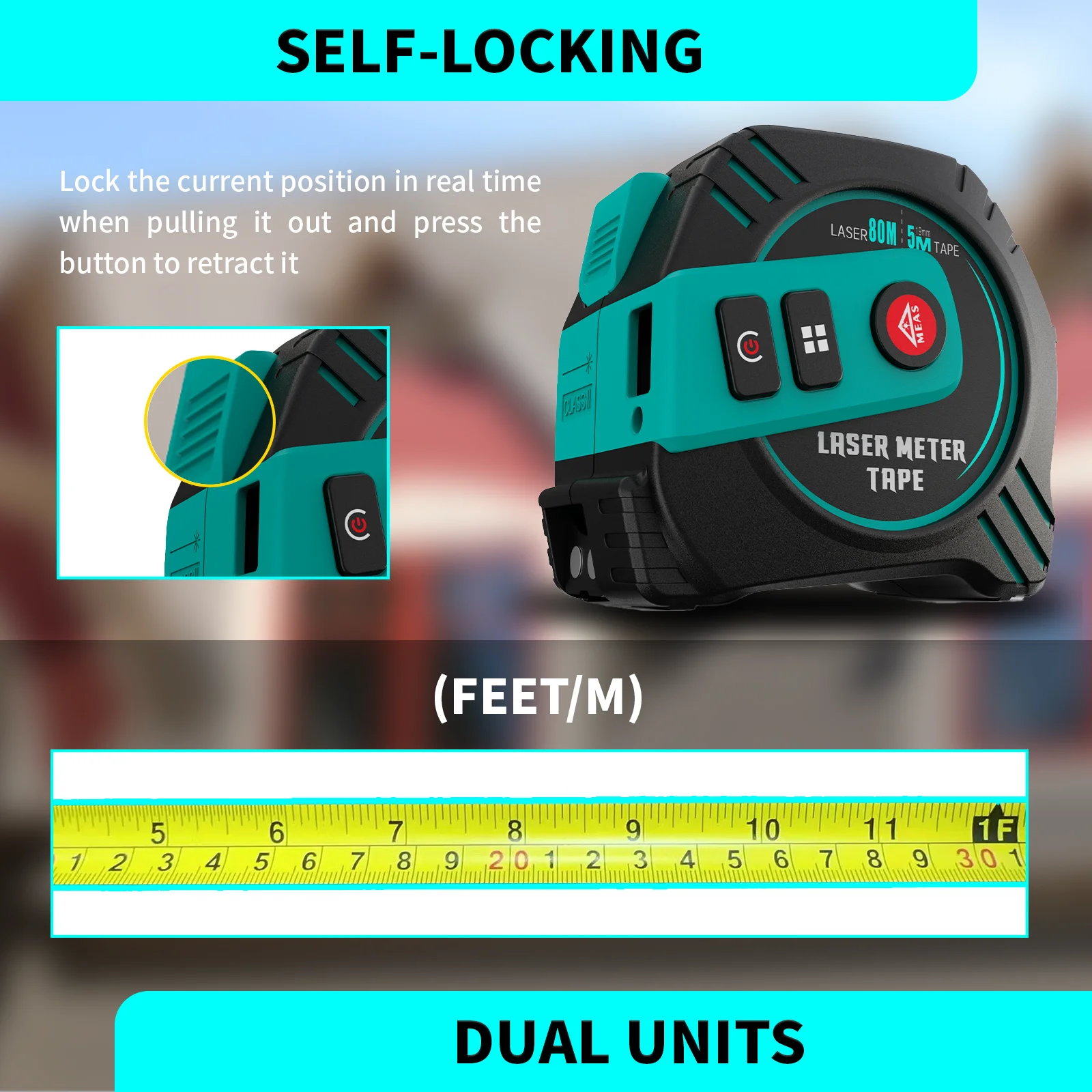 Fita Métrica a Laser 40m 80m 5 - Digital Tape Measure 5M Laser avaliação e preço