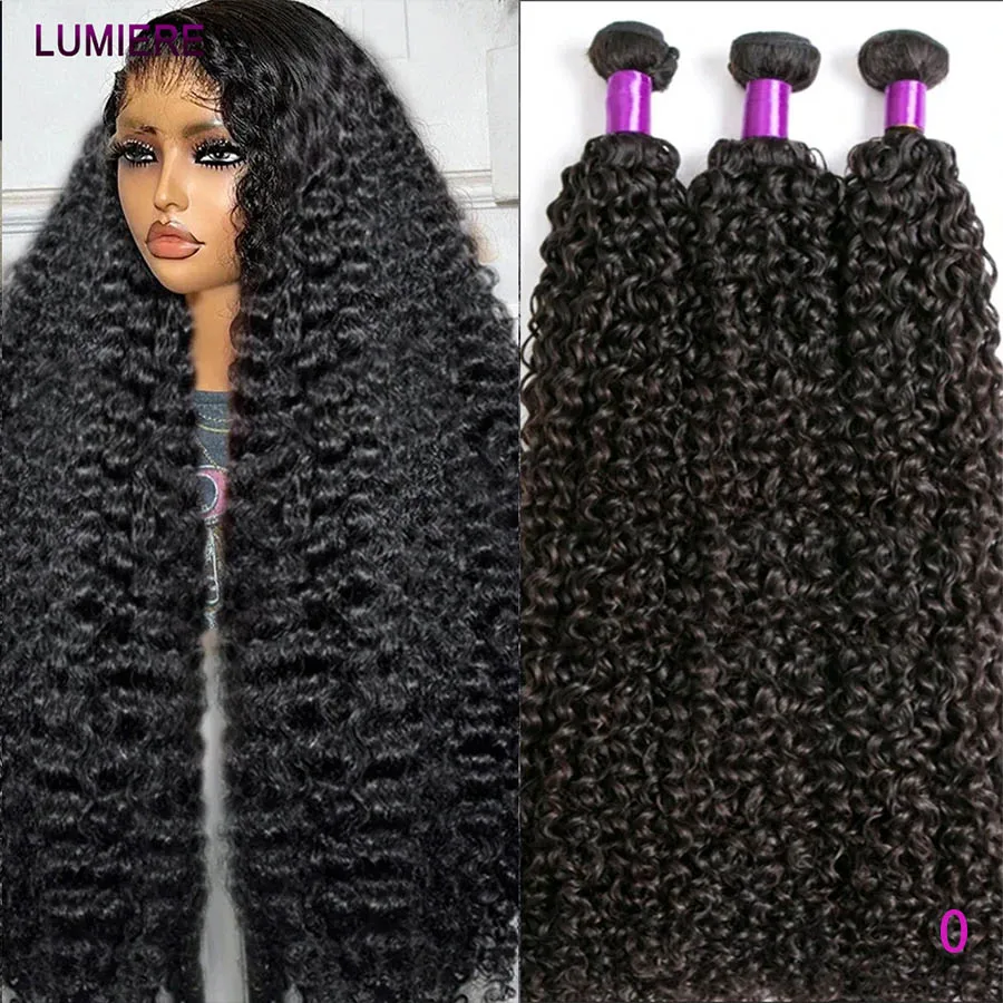 Extensions de Cheveux Humains Afro Kinky Curly Deep Wave, 30 Pouces, Cheveux Vierges Bruts 100% Non Traités, Double Trame