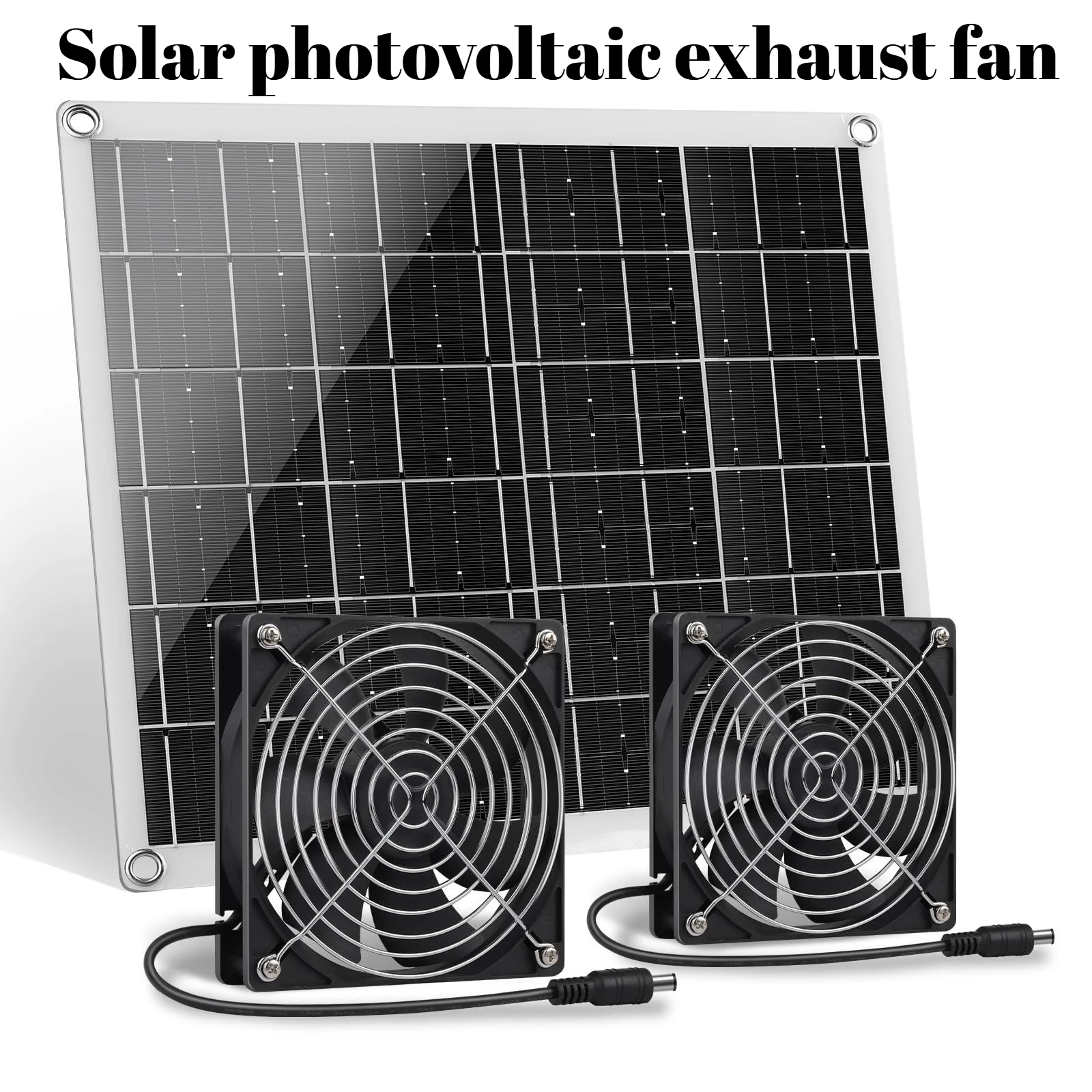 

15W Monocrystalline Solar Powered Dual Fan Ventilation System, Solar Exhaust Fan for Chicken Coop Greenhouse Air Circulation