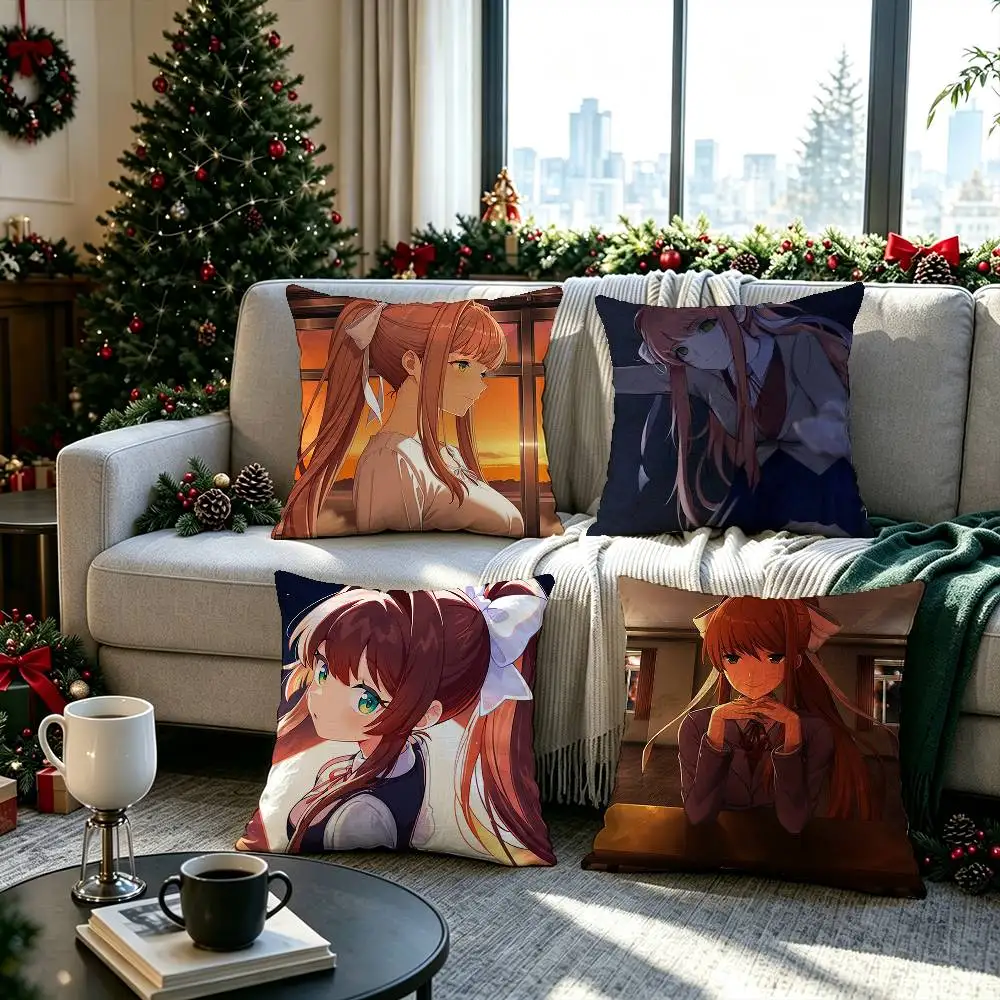 Anime Monika   Pillow cover gift High definition digital printing,Surprise  vivid pattern Household.