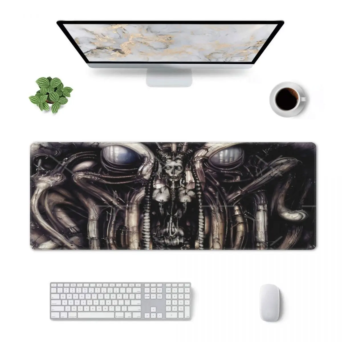 HR Giger Lilith Steampunk Gold Rubber Keyboard Pads