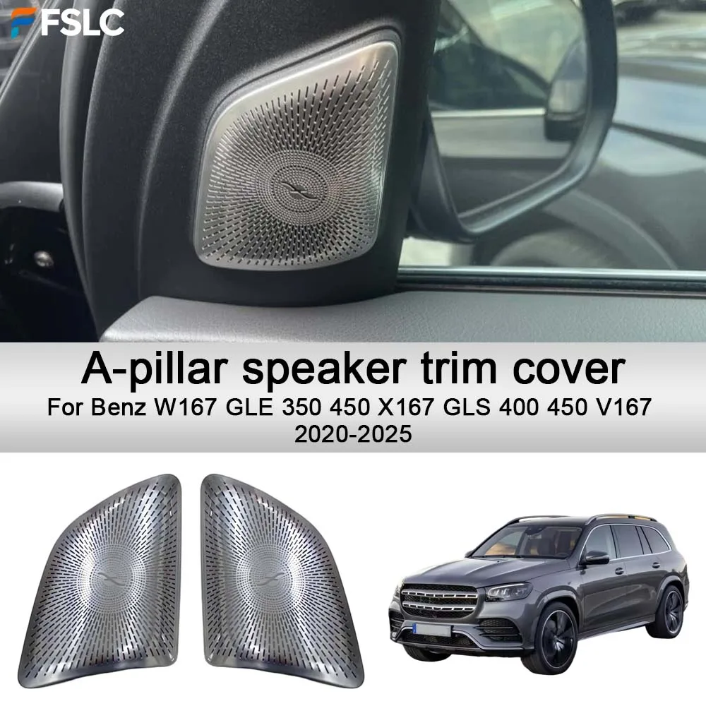 Car Upgrade A-pillar speaker trim cover For Benz W167 GLE 350 450 X167 GLS 400 450 V167 2020-2025 Car Styling Modify A Car