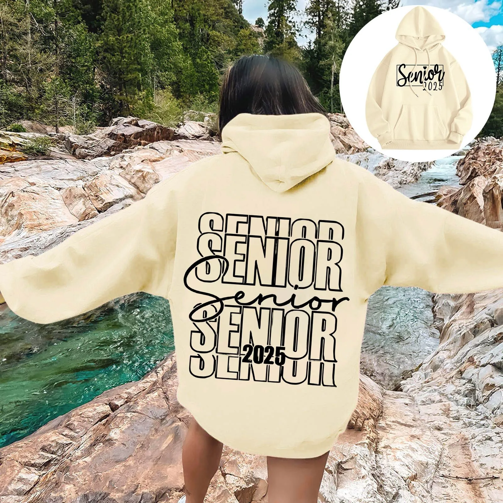 Ms 2025 Graduation Season Style Letters Senior Mom Printed Hooded Fleece Half Zipper Jacket Women Workout Sweater for Women