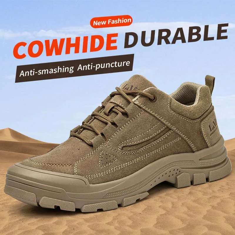 

Leiandun Men's Four Seasons Steel Toe Safety Shoes Anti-smash Anti-puncture Lightweight Welding Anti-scald Work Shoes