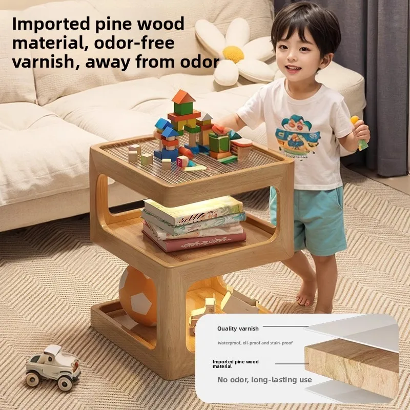 جميع طاولات السرير المصنوعة من الخشب الصلب، طاولة بجانب السرير بسيطة وحديثة، عدد قليل من طاولة تخزين بجانب السرير لغرفة النوم المنزلية الفاخرة الخفيفة