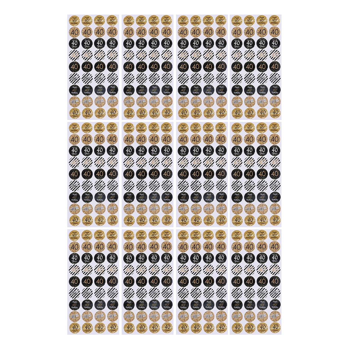 

432 шт., набор уплотнительных наклеек на день рождения, круглые самоклеящиеся этикетки на 50-летие для вечеринки, украшение для подарочной упаковки