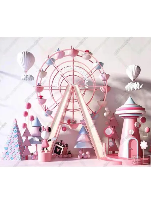 Creative Ferris Wheel Electric Luminescent Rotating Floor to Floor Decorative Decoration Windmill Window Display Wedding