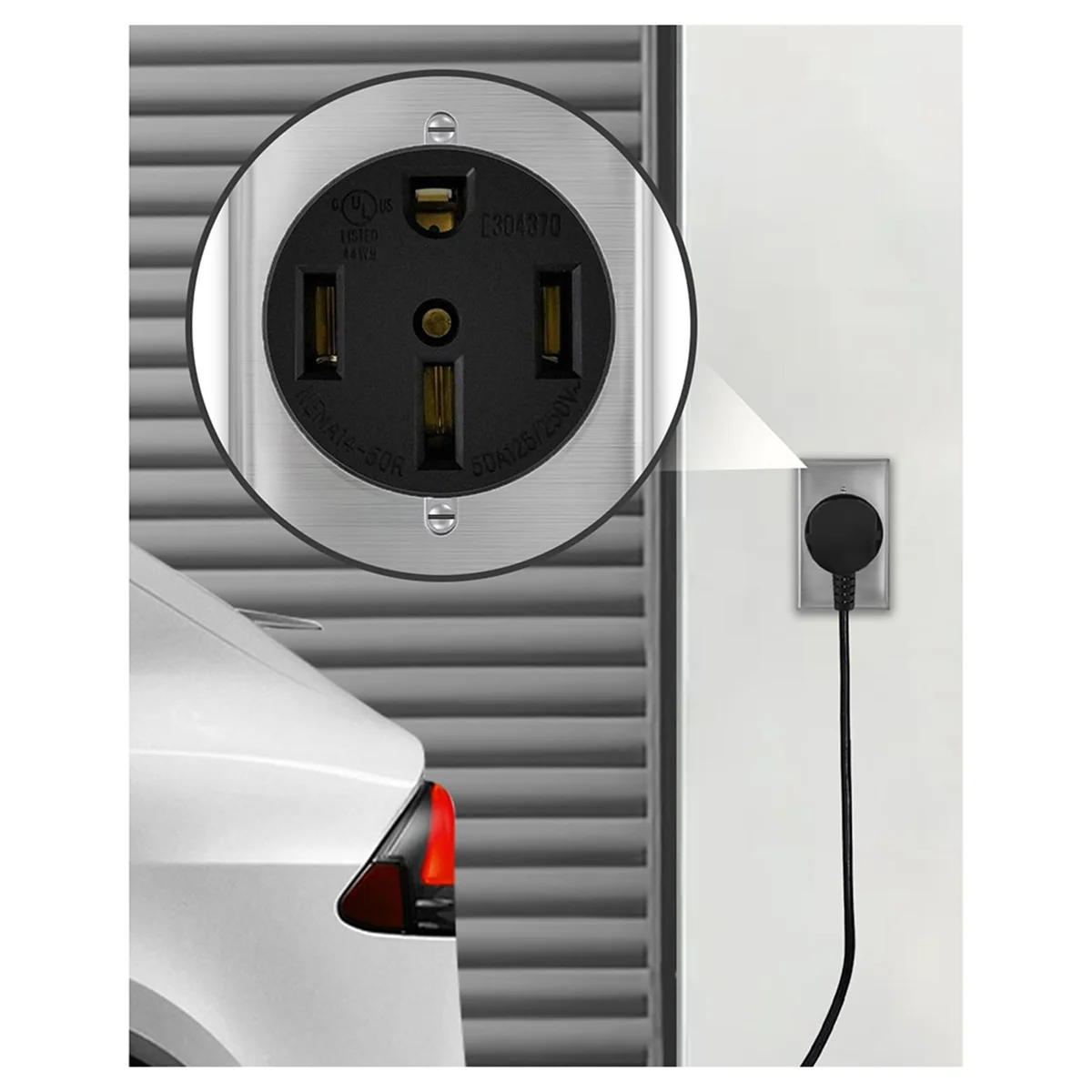 NEMA14-50 Outlet By Industrial Grade for Even Safer,No Overheating or Melting, EV Charging 50Amp 125/250V Receptacle