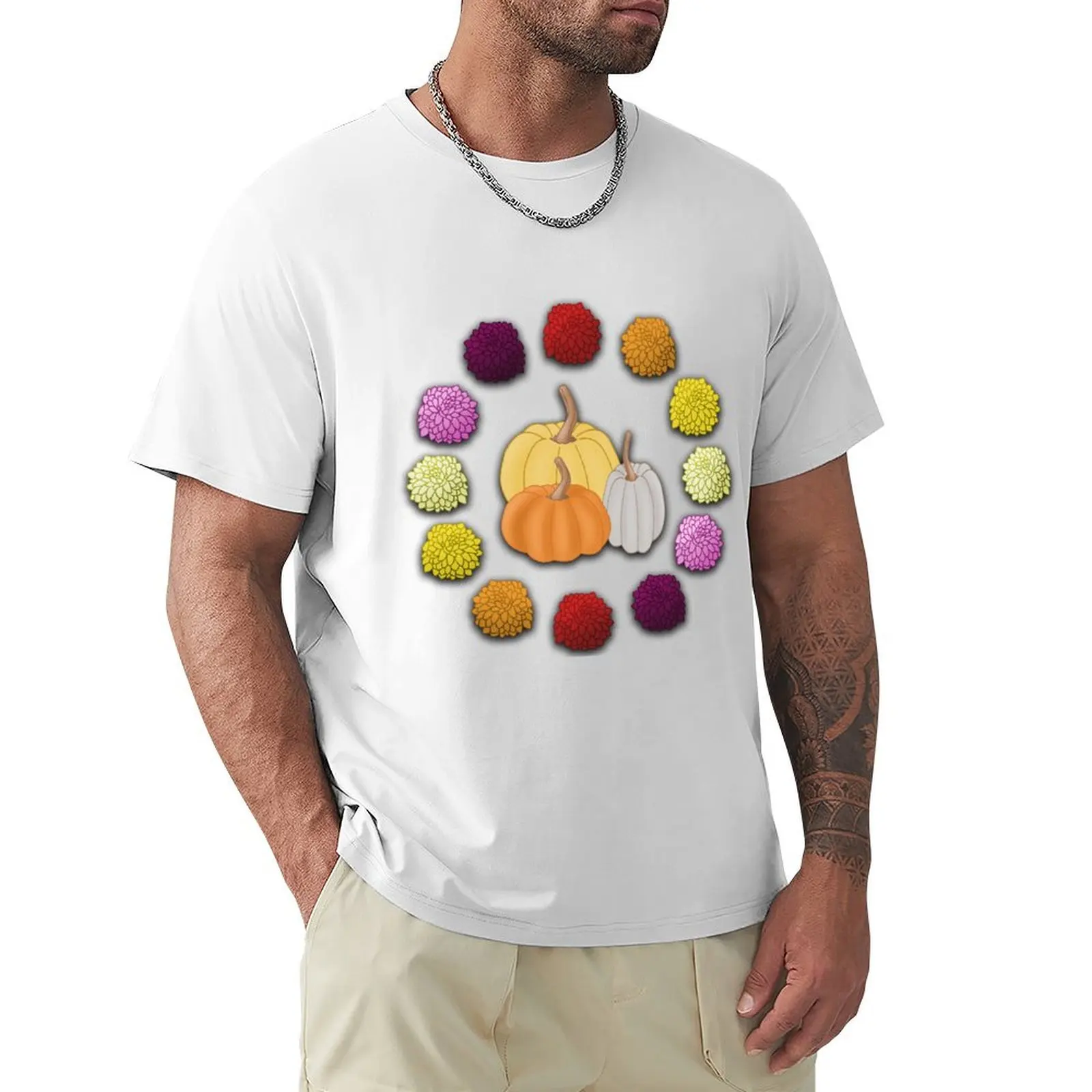 Fall Mums: Candy Corn Pumpkins T-Shirt quick-drying tops t shirts men