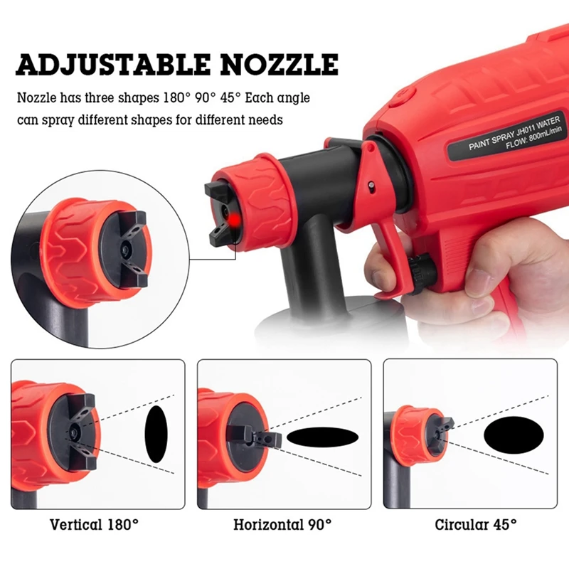 800ML Red Electric Spray Gun Tool Electric Spray Gun Paint Sprayer For Car Household Red Electric Spray Gun