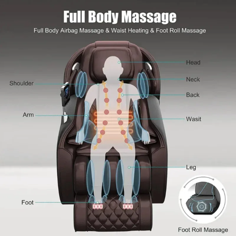 

2505 6D Massage Chair Zero Gravity SL Track Body Recliner with Heat AI Voice Control Thai Stretch for Home Office Use