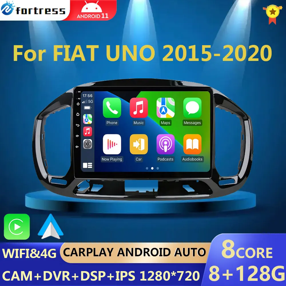 

Автомагнитола для Fiat Uno 2014 - 2020 2K QLED Android 13, мультимедийный видеоплеер с GPS, голосовым ии, Навигатором, 4G