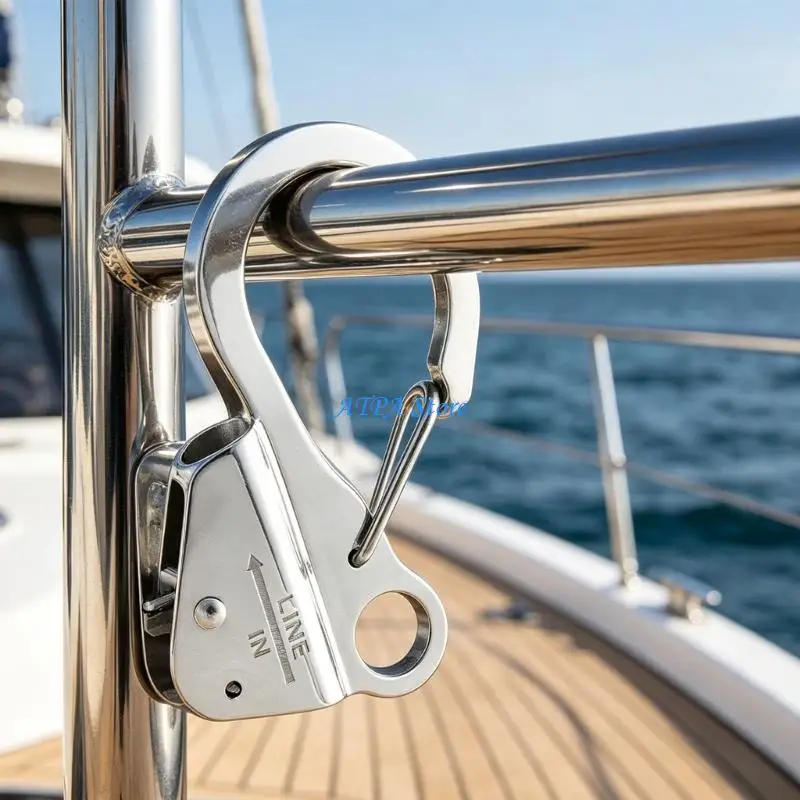 

U13C Reliable 304 Stainless Steel Sliding Fastener Hook 3/8in Adjustable Design For Boating Campers And Fishing Needs Holds