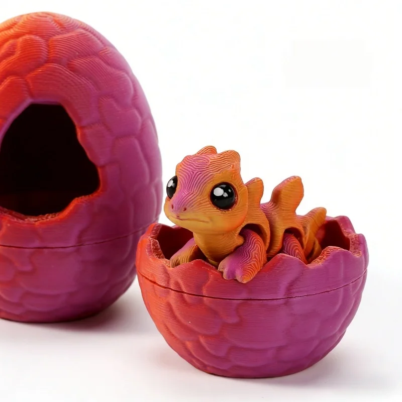 Easter Gift Idea 3D Printed Shell Breaking Dragon Egg Cute Dragon Pet Figurine Decoration Toys for Kids Collectors 2026