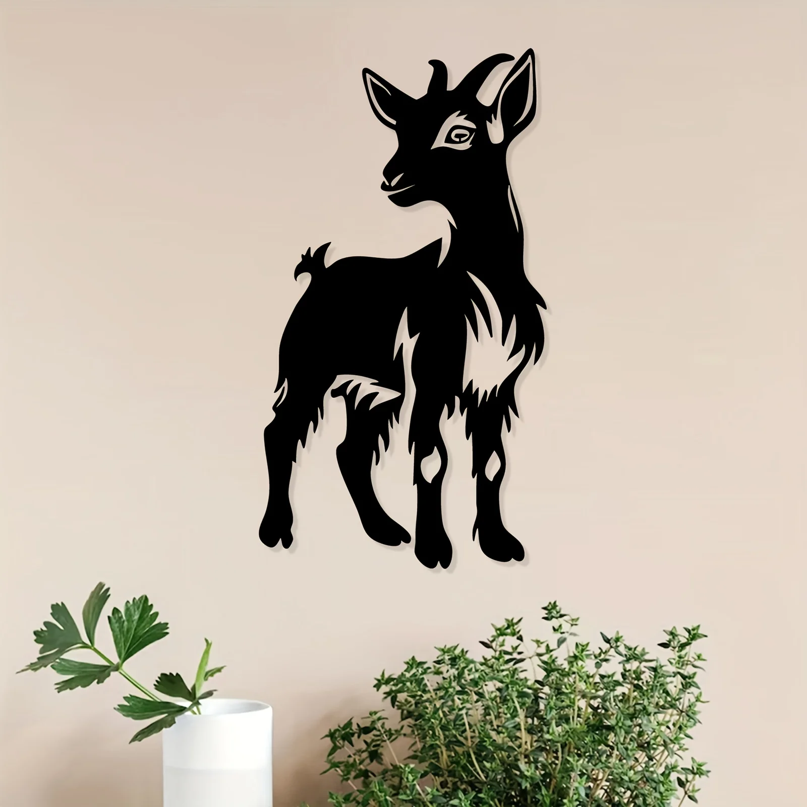 CIFBUY Goat Metal Wall Art Waterproof Durable Iron Craft Decor For Entryway Patio Garden Home Interior Gift