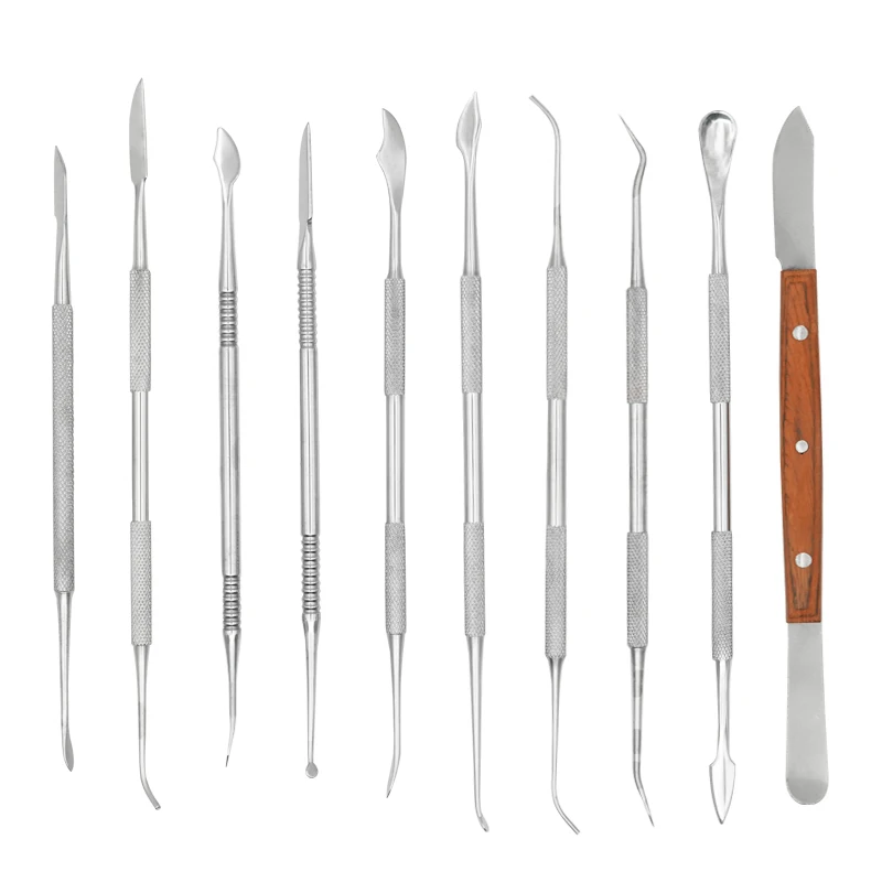 1Pcs Dental Plaster Spatula Mixing Knife Stainless Steel Versatile Wax Scoop Carving Tool Resin Composite Filling Instrument