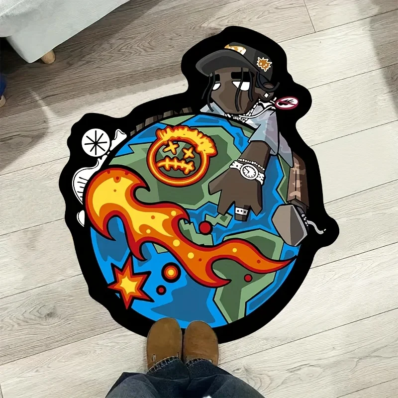 VIKAMA Alfombra creativa de estilo americano, moderna, para sala de estar y dormitorio. Alfombra Antideslizante y Resistente a la Suciedad para Decoración del Hogar