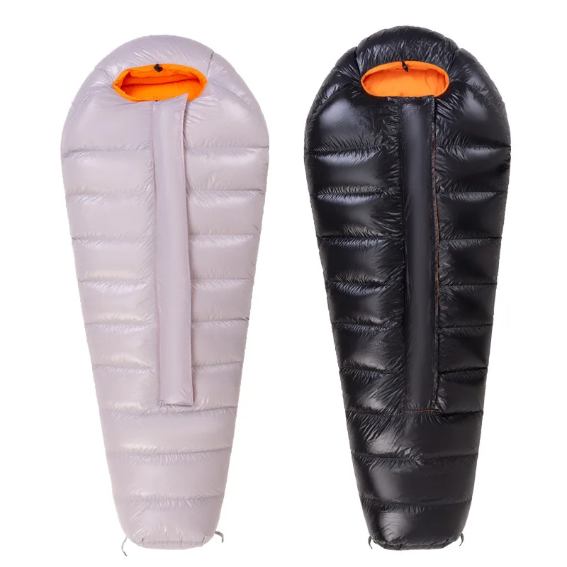 Winter outdoor camping cabin style sleeping bag, open down sleeping bag, travel hiking 50% white duck down sleeping bag