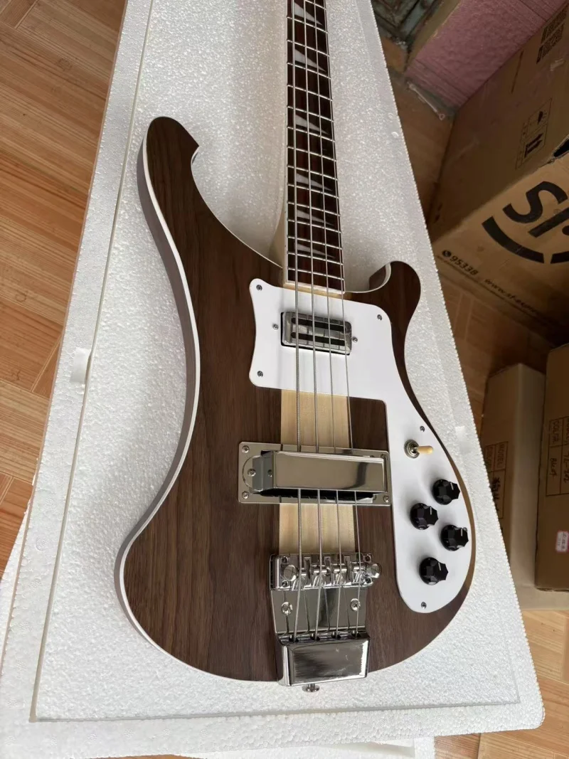 In stocks, 4-string Rick bass, walnut body, maple neck attached to the body, matte finish, free shipping view 2