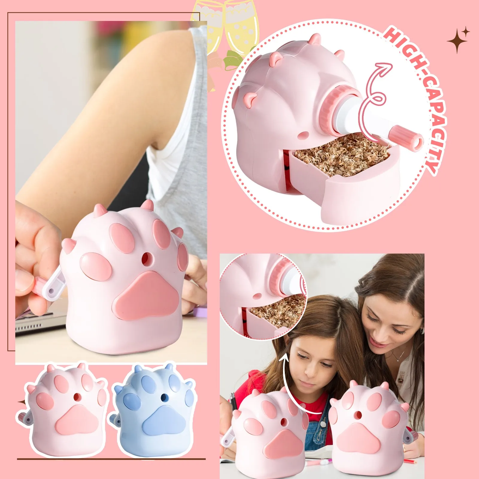 Cat Paw Shape Pencil Sharpener Cute Pencil Sharpener For Children Boys Girls Students School Supplies Kids Gifts