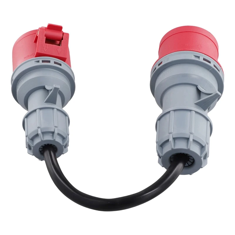 5 Pin Red 32A Male To 16A Female CEE-Adapter Gen Ev Charger Extension Cord Connector 400V Outlet