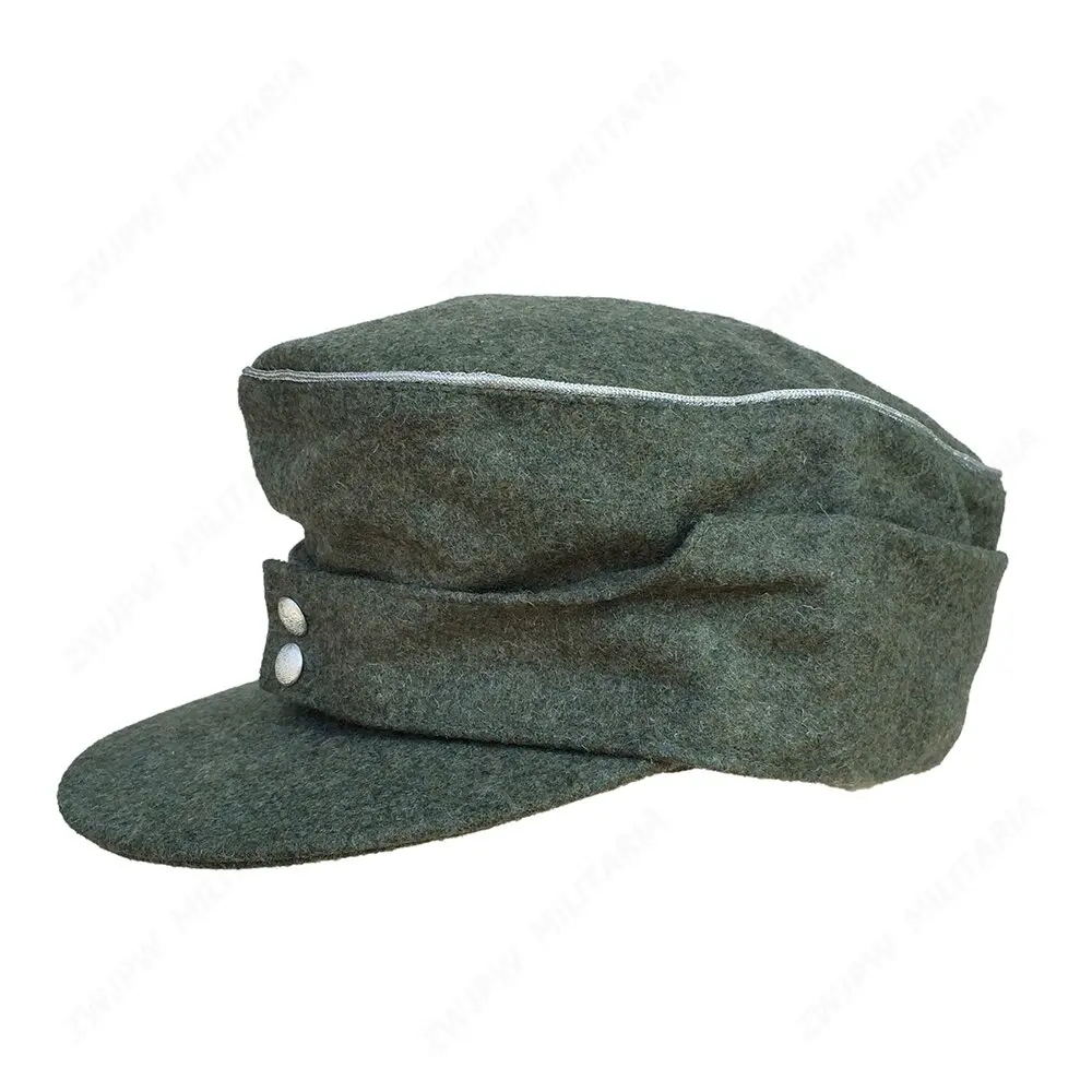 

WW2 WWII ARMY ELITE TYPE 1943 BLACK & GREEN WOOLEN CLOTH SOLDIER FIELD OFFICER CAP HAT DE/401105