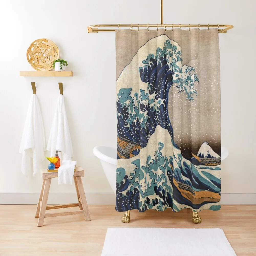 The Great Wave off Kanagawa Shower Curtain Anime Bathroom Curtain Curtains For Bathrooms