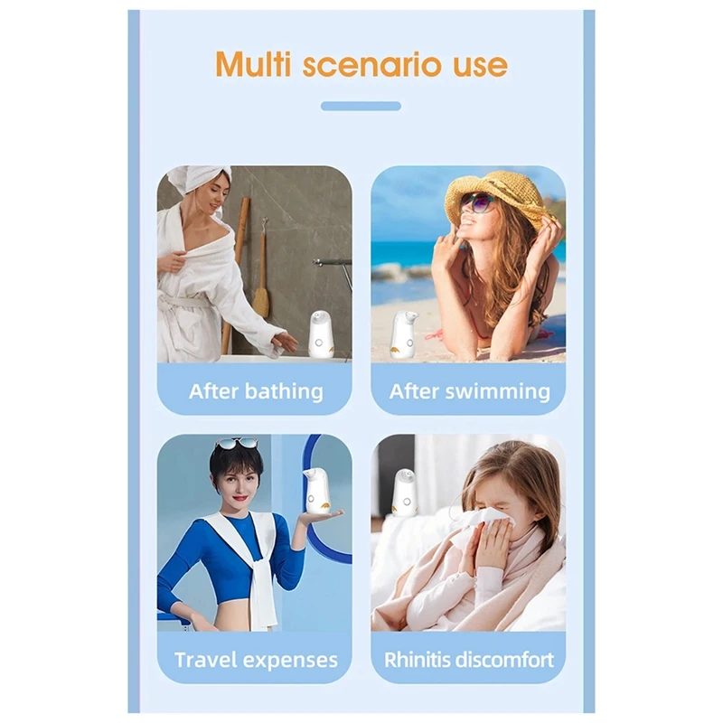 WISH 수영 목욕 물 입구를위한 새로운 스마트 플라즈마 귀 건조기 전기 따뜻한 공기 귀 건조기 건조 귀 운하