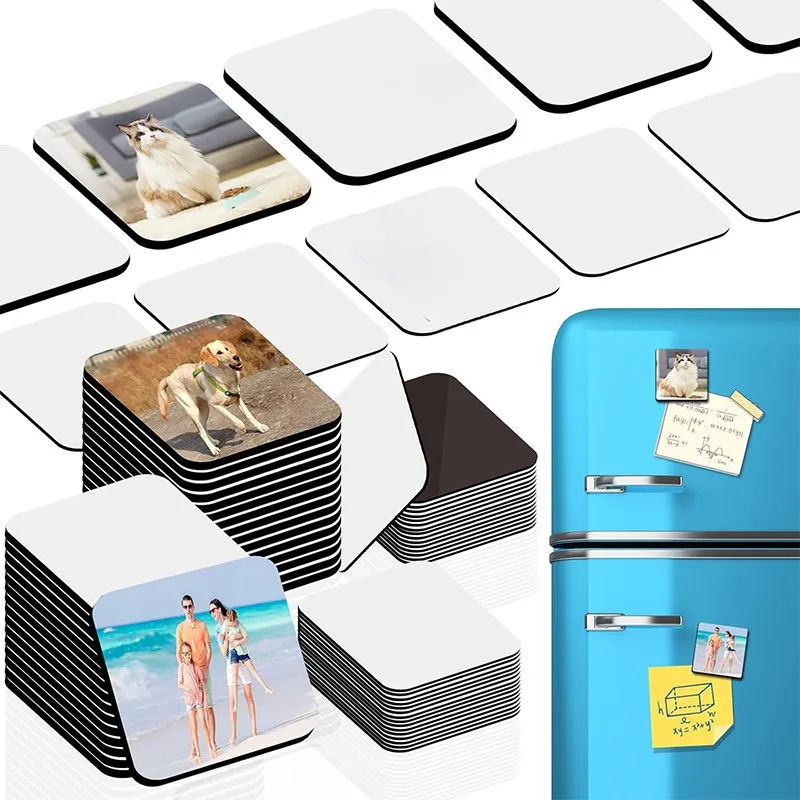 5/10PCS DIY Acrylic Refrigerator Magnets Blank Fridge Rectangle Sticker Kitchen Office Decor Creative Birthday DIY Craft Gift