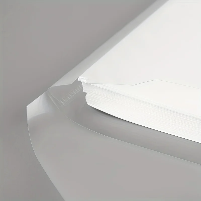 10pcs Classic A4 Transparent Plastic File Envelopes with Snap Closure, PP Material Office Document Organizer Bags for Storage an