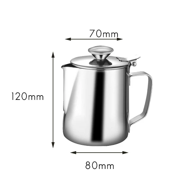 350Ml Stainless Steel Milk Frothing Pitcher with Lid Espresso Coffee Cappuccino Milk Cream Cup Frothing Jug