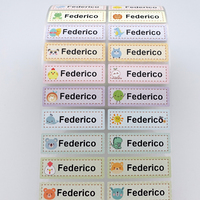 30pcs Custom Ironing Labels Personalized Name Stickers for Clothing Children Names Tags School Labels Kawaii Rainbow Name Tags