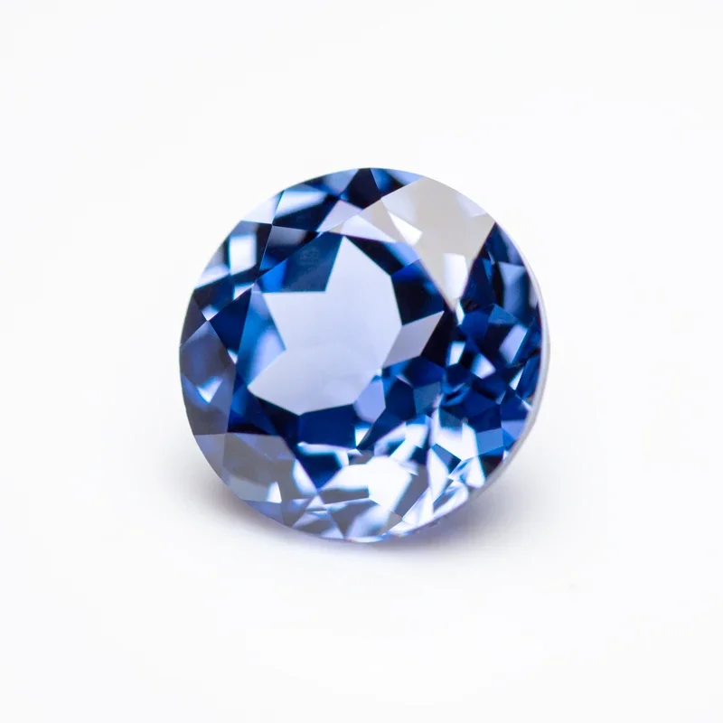 

Lab Grown Sapphire round Cut cornflower ColorTop Quality Pendant Gemstones for Charms Jewelry Making Selectable AGL Certificate