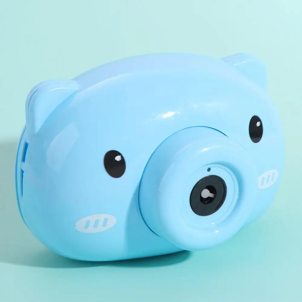 面白い耐久性のある子供用シャボン玉マシン漫画カメラ型シャボン玉メーカー自動豚漫画シャボン玉吹き出し機女の子男の子